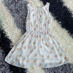 Zara cat print backless, mini dress